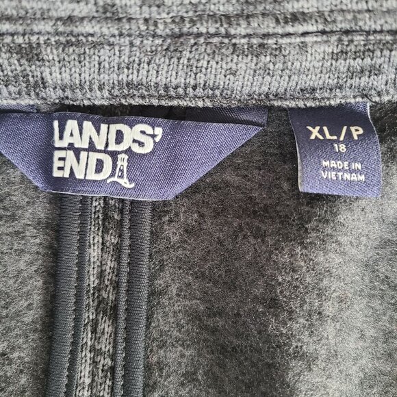 Lands End Women's Gray Textured Blazer Jacket XL/P 18 Polyester Soft Comfy - Picture 3 of 11